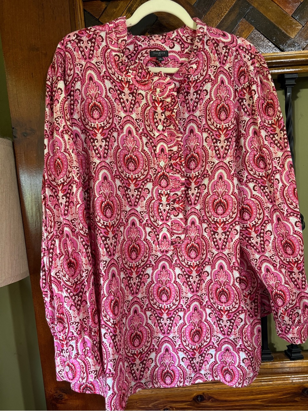 Talbots Pink and Cream Paisley Blouse